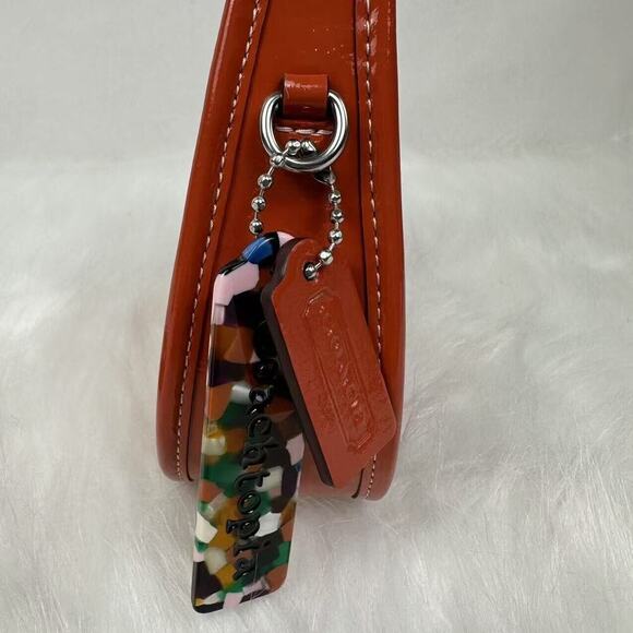 Coach Mini Ergo Bag In Crinkle Patent Coachtopia leather Rainbow CQ832 NWT - Picture 3 of 11